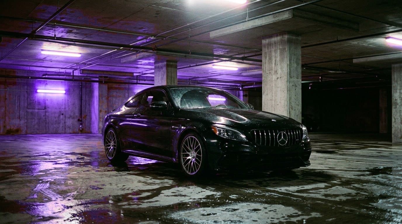 Mercedes-AMG at night